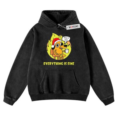 This is fine meme Hoodie, Funny Meme Hoodie, Christmas Meme Hoodie, Adult Christmas Hoodie, Vintage Hoodie