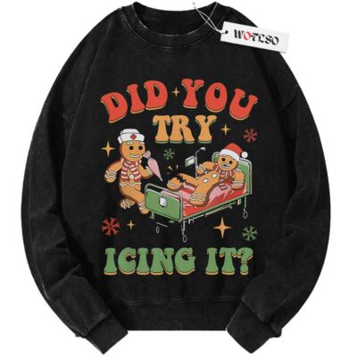 Did You Try Icing It Sweater, Ginger cookies Sweater, Adult Sweater, Christmas Sweater, Vintage Sweater