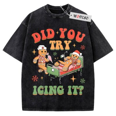 Did You Try Icing It Shirt, Ginger cookies Shirt, Adult Shirt, Christmas Shirt, Vintage Tee