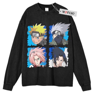 Kakashi Squad Sweater, Naruto Shippuden Sweater, Anime Sweater, Anime Adult Sweater, Long Sleeve Sweater