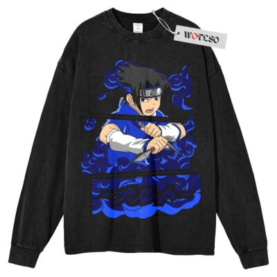 Uchiha Sasuke Sweater, Naruto Shippuden Sweater, Anime Sweater, Anime Adult Sweater, Long Sleeve Sweater