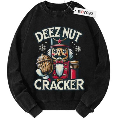 Deez Nut Cracker Sweater, Holiday Sweater, Christmas Movie Sweater, Adult Sweater, Vintage Sweater