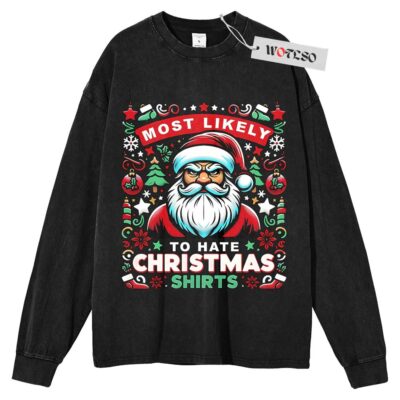 Santa hate Christmas Sweater, Santa Claus Sweater, Movie Sweater, Christmas Adult Sweater, Long Sleeve Sweater