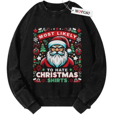 Santa hate Christmas Sweater, Santa Claus Sweater, Movie Sweater, Christmas Adult Sweater, Vintage Sweater