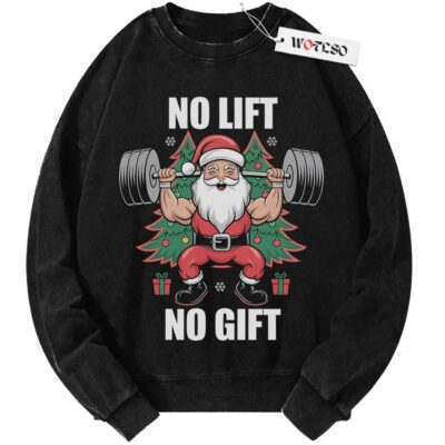 No Lift no Gift Sweater, Santa Claus Sweater, Movie Sweater, Christmas Adult Sweater, Vintage Sweater