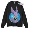 Beerus Sweater, DBZ Sweater, Son Goku Sweater, Anime Adult Sweater, Long Sleeve Sweater