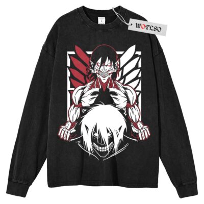 Eren Sweater, Attack On Tittan Sweater, Japanese Style Sweater, Anime Adult Sweater, Long Sleeve Sweater