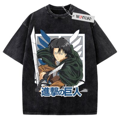 Levi Shirt, Attack On Tittan Shirt, Japanese Style Shirt, Anime Adult Shirt, Vintage Tee