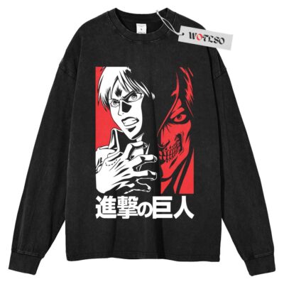 Eren Sweater, Attack On Tittan Sweater, Japanese Style Sweater, Anime Adult Sweater, Long Sleeve Sweater