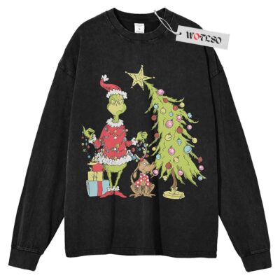 The Grinch Sweater, Holiday Sweater, Christmas Movie Sweater, Adult Sweater, Long Sleeve Sweater