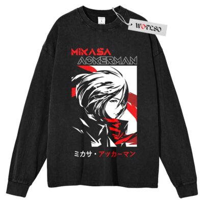 Mikasa Sweater, Attack On Tittan Sweater, Japanese Style Sweater, Anime Adult Sweater, Long Sleeve Sweater