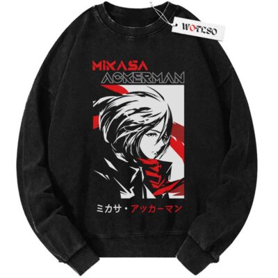 Mikasa Sweater, Attack On Tittan Sweater, Japanese Style Sweater, Anime Adult Sweater, Vintage Sweater