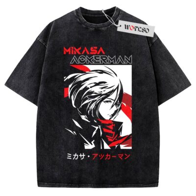 Mikasa Shirt, Attack On Tittan Shirt, Japanese Style Shirt, Anime Adult Shirt, Vintage Tee