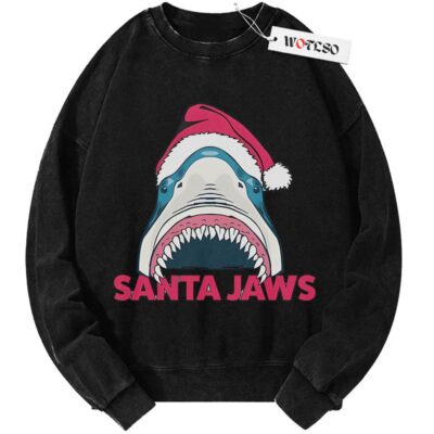 Santa Jaws Sweater, Adult Sweater, Movie Sweater, Christmas Sweater, Vintage Sweater