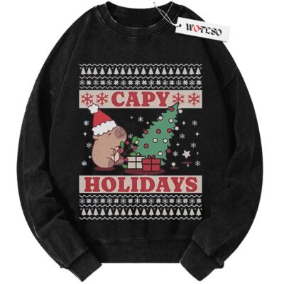 Cappy Holidays Sweater, Adult Sweater, Funny Sweater, Christmas Sweater, Vintage Sweater