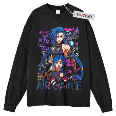 Arcane season 2 Sweater, Arcane Jinx Sweater, League of Legend Sweater, Movie Sweater, Long Sleeve Sweater