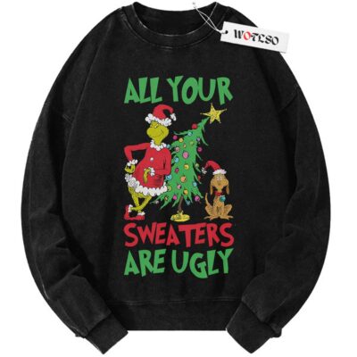 The Grinch Sweater, Holiday Sweater, Adult Sweater, Christmas Sweater, Vintage Sweater