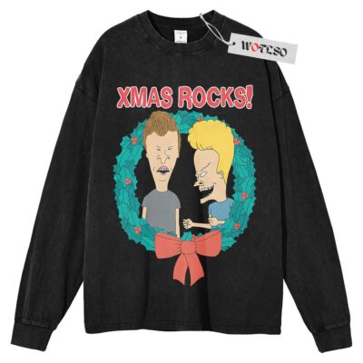 Christmas Rules Beavis And Butt-Head Sweater, Adult Sweater, Movie Sweater, Christmas Sweater, Long Sleeve Sweater