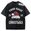 Santa Hat Custom name Shirt, Holiday Shirt, Adult Shirt, Christmas Shirt, Vintage Tee