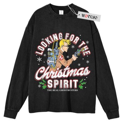 Looking for the Christmas Spirit Sweater, Ghostbusters Sweater, Adult Sweater, Christmas Sweater, Long Sleeve Sweater