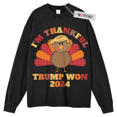 Funny thanksgiving Sweater, Donald Trump thanksgiving Sweater, Retro thanksgiving Sweater, Adult Sweater, Long Sleeve Sweater