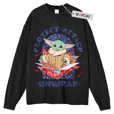 Baby Yoda Sweater, Starwar Sweater, Christmas Movie Sweater, Christmas Sweater, Long Sleeve Sweater