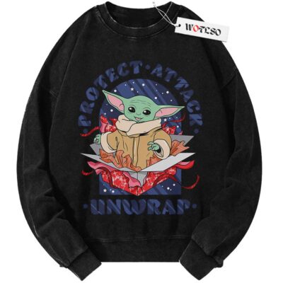 Baby Yoda Sweater, Starwar Sweater, Christmas Movie Sweater, Christmas Sweater, Vintage Sweater