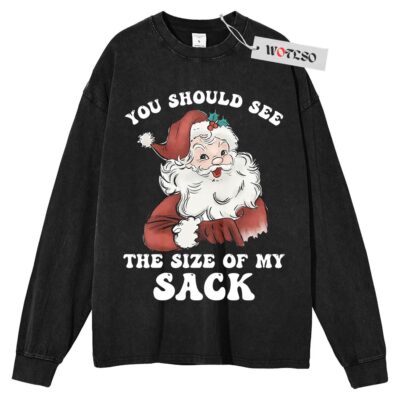 Funny Santa Sweater, Adult Humor Sweater, Xmas Party Sweater, Christmas Sweater, Long Sleeve Sweater