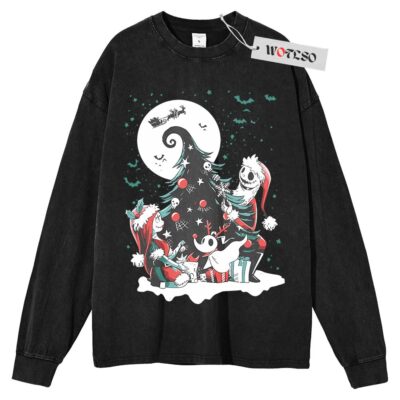 Nightmare Before Christmas Sweater, Jack Skellington Sweater, Jack and Sally Holiday Sweater, Disneyland Family Xmas Sweater, Long Sleeve Sweater