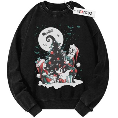 Nightmare Before Christmas Sweater, Jack Skellington Sweater, Jack and Sally Holiday Sweater, Disneyland Family Xmas Sweater, Vintage Sweater