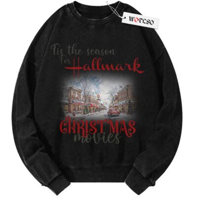 Tis the Season for Hallmark Christmas Movies Sweater, Cozy Holiday Clipart for Apparel Sweater, Christmas Season Sweater, Holiday Sweater, Vintage Sweater