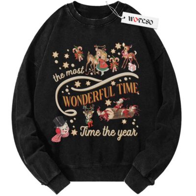 The Most Wonderful Time of The Year Sweater, Winter Retro Sweater, Believe in Santa Sweater, Christmas Sweater, Vintage Sweater