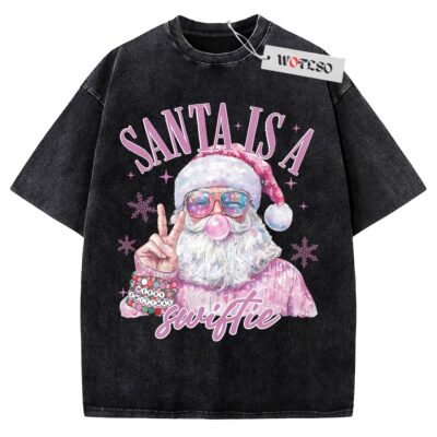 Santa Is A Swiftie Shirt, Taylor Swift Shirt, Christmas Sublimation Shirt, Funny Christmas Shirt, Vintage Tee