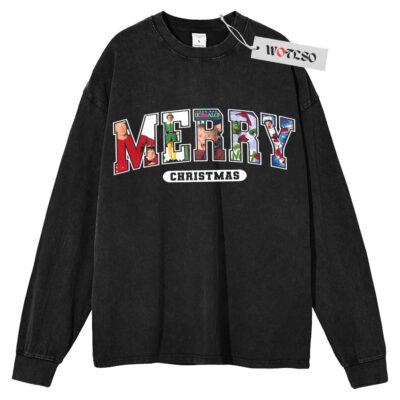 MERRY Christmas 90s Movies Sweater, Christmas 90s Movies Sweater, Movies Sweater, Adult Sweater, Long Sleeve Sweater