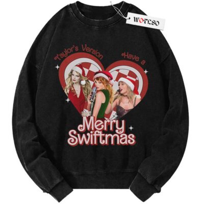 Merry Swiftmas Sweater, Christmas Sweater, Taylor Swift Sweater, Adult Sweater, Vintage Sweater