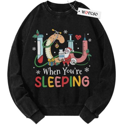 Christmas Nurse Sweater, ICU When You're Sleeping Sweater, Christmas Sweater, Adult Sweater, Vintage Sweater