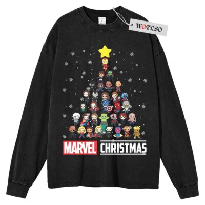 Marvel Superhero Christmas Sweater, Disney Avengers Christmas Sweater, Marvel Superhero Christmas Sweater, Marvel Friends Christmas Tee Sweater, Long Sleeve Sweater