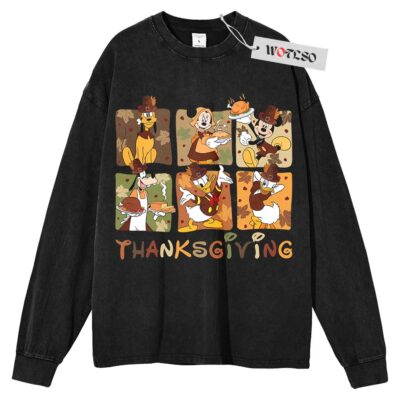 Disney thanksgiving Sweater, Happy thanksgiving Sweater, Retro thanksgiving Sweater, Adult Sweater, Long Sleeve Sweater