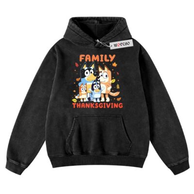 Bluey Family Hoodie, Bluey thanksgiving Hoodie, Holiday Hoodie, Adult Hoodie, Vintage Hoodie