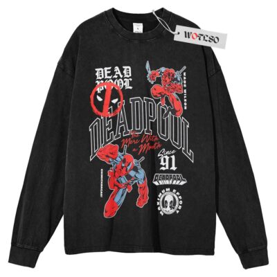 Deadpool Sweater, The X-men Sweater, Marvel Sweater, Adult Comics Sweater, Long Sleeve Sweater