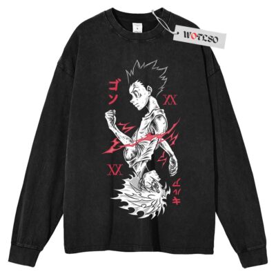 Hunter x Hunter Sweater, Killua Zoldyck Sweater, Gon Freecss Sweater, Adult Anime Sweater, Long Sleeve Sweater