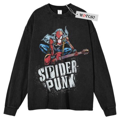 Spiderman Sweater, Punk Spiderman Sweater, Marvel Sweater, Adult Comics Sweater, Long Sleeve Sweater