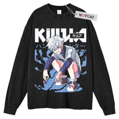 Hunter x Hunter Sweater, Killua Zoldyck Sweater, Anime Sweater, Adult Anime Sweater, Long Sleeve Sweater