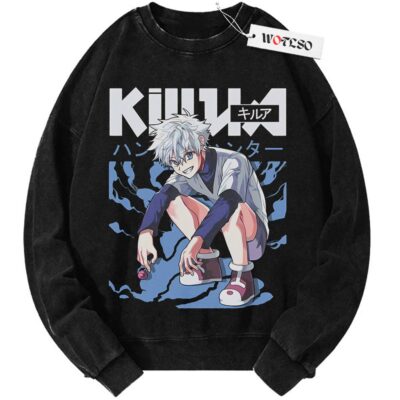 Hunter x Hunter Sweater, Killua Zoldyck Sweater, Anime Sweater, Adult Anime Sweater, Vintage Sweater