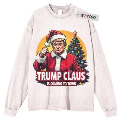 Christmas Sweater, Trump Christmas Sweater, Retro Christmas Sweater, Adult Xmas Sweater, Long Sleeve Sweater