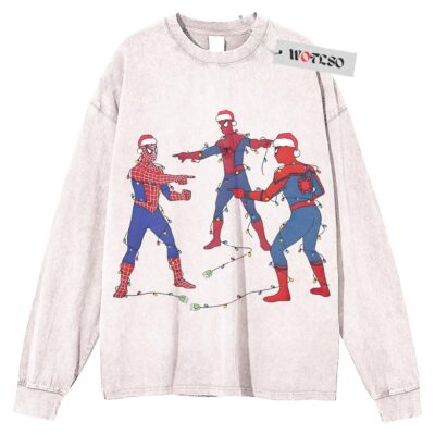 Spiderman Sweater, Christmas Marvel Sweater, Marvel Comics Sweater, Adult Comics Sweater, Long Sleeve Sweater