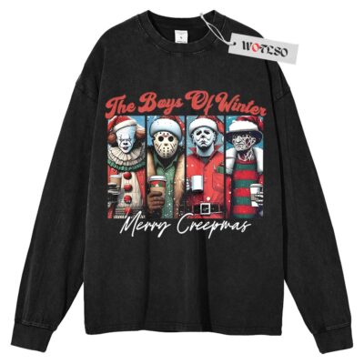 Horror Characters Sweater, Christmas Movies Sweater, Xmas Gift Sweater, Adult Christmas Gift Sweater, Long Sleeve Sweater