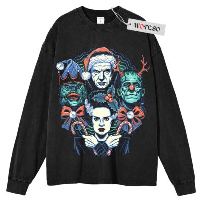 Horror Characters Sweater, Christmas Movies Sweater, Xmas Gift Sweater, Adult Christmas Gift Sweater, Long Sleeve Sweater