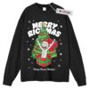 Rick and Morty Sweater, Merry Rickmas Sweater, Adult Cartoon Sweater, Christmas Sweater, Long Sleeve Sweater