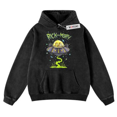 Rick and Morty Hoodie, Merry Rickmas Hoodie, Adult Cartoon Hoodie, Christmas Hoodie, Vintage Hoodie